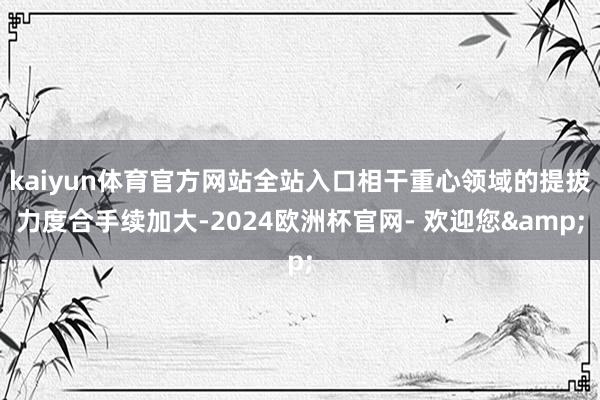 kaiyun体育官方网站全站入口相干重心领域的提拔力度合手续加大-2024欧洲杯官网- 欢迎您&