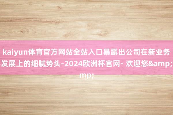 kaiyun体育官方网站全站入口暴露出公司在新业务发展上的细腻势头-2024欧洲杯官网- 欢迎您&